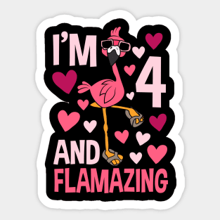 I'm 4 And Flamazing Flamingo Sticker